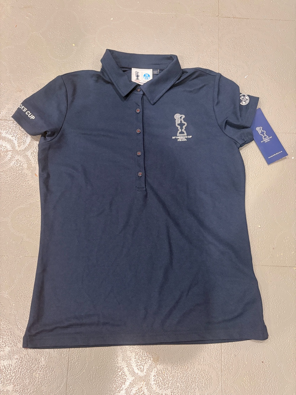 Prada Navy Polo Shirt with Small White Logo